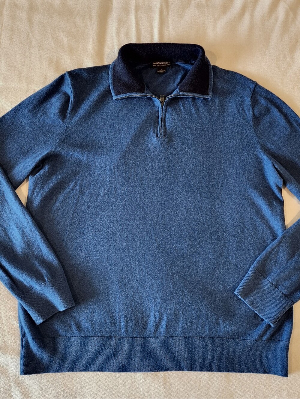 Banana Republic cotton cashmere quarter zip sweater